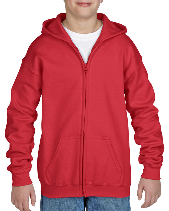 Heavy Blend Youth Full Zip Hooded Sweatshirt