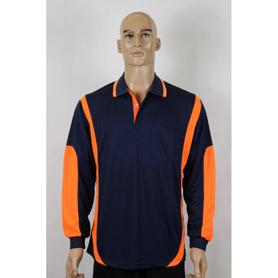 3055# HI VIS & WORK L/S POLO SHIRT