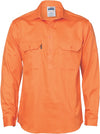 Close Front Cotton Drill Shirt - Long Sleeve