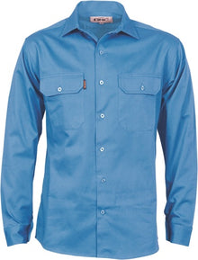  Cotton Drill Work Shirt With Gusset Sleeve - Long Sleeve