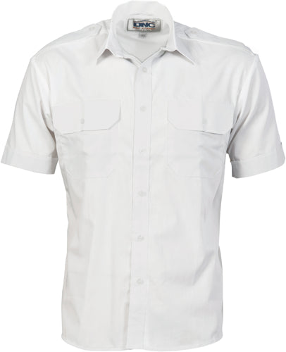 Epaulette Polyester/Cotton Work Shirt - Short Sleeve