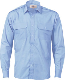  Epaulette Polyester/Cotton Work Shirt - Long Sleeve