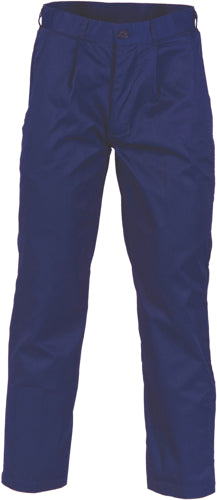  Polyester Cotton Pleat Front Work Pants