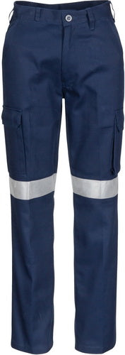 Ladies Cotton Drill Cargo Pants with 3M Reflective Tape