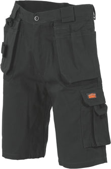  Duratex Cotton Duck Weave Tradies Cargo Shorts - with twin holster tool pocket
