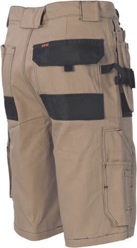 Duratex Cotton Duck Weave Tradies Cargo Shorts - with twin holster tool pocket