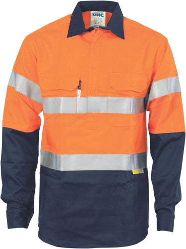 Patron saint flame retardant arc rated closed front shirt with "X" back 3M F/R R/tape - L/S