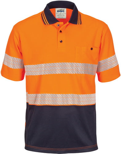 HIVIS Segment Taped Mircomesh Polo   Short Sleeve