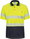 HIVIS Segment Taped Mircomesh Polo   Short Sleeve