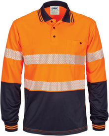  HIVIS Segment Taped Mircomesh Polo   Long Sleeve