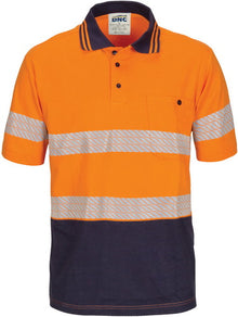  HIVIS Segment Taped Cotton Jersey Polo   Short Sleeve