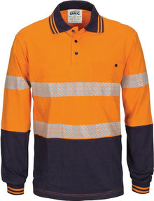  HIVIS Segment Tape Cotton Jersey Polo - Long Sleeve