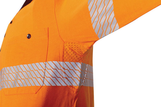 HIVIS Segment Tape Cotton Jersey Polo - Long Sleeve