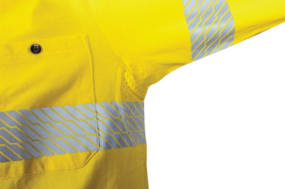 HIVIS Segment Tape Cotton Jersey Polo - Long Sleeve