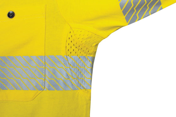 HIVIS Segment Tape Cotton Jersey Polo - Long Sleeve