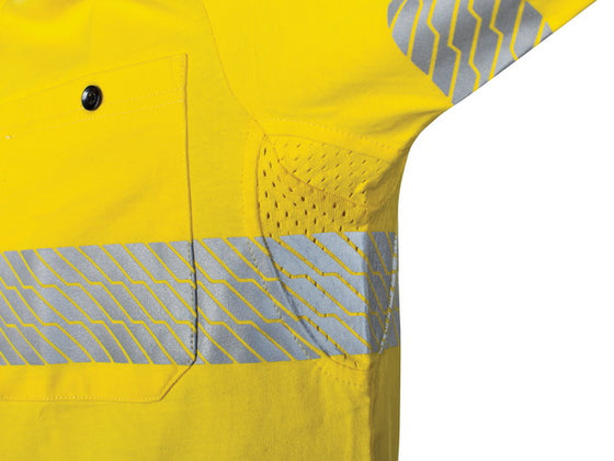 HIVIS Segment Tape Cotton Jersey Polo - Long Sleeve