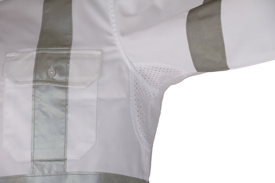 RTA NIGHT WORKER WHITE SHIRT WITH CSR R/TAPE.