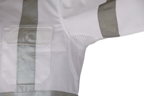 RTA NIGHT WORKER WHITE SHIRT WITH CSR R/TAPE.