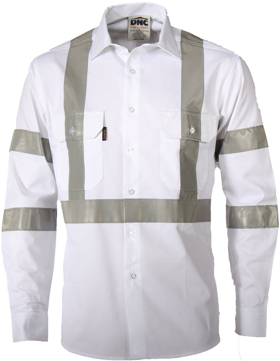 RTA NIGHT WORKER WHITE SHIRT WITH CSR R/TAPE.