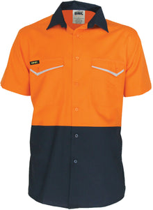  Two-Tone RipStop Cotton Cool Shirt, S/S