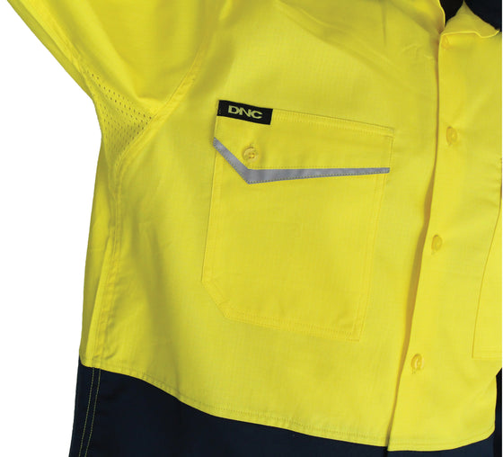 Two-Tone RipStop Cotton Cool Shirt, S/S