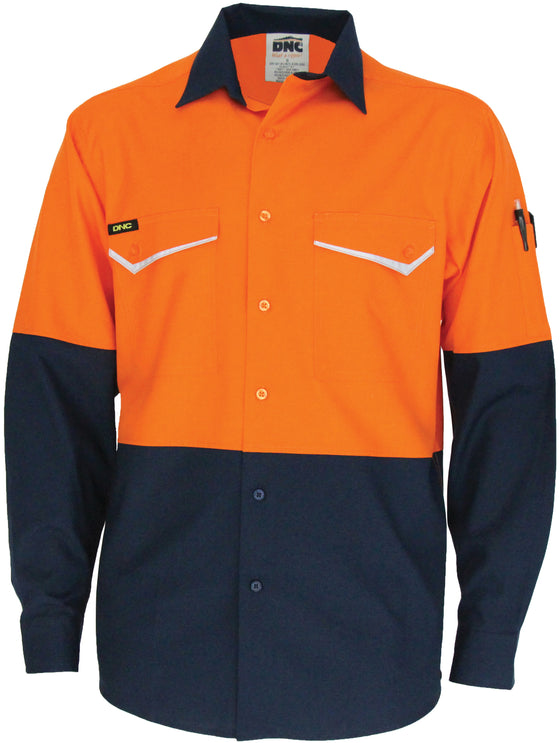 Two-Tone RipStop Cotton Cool Shirt, L/S