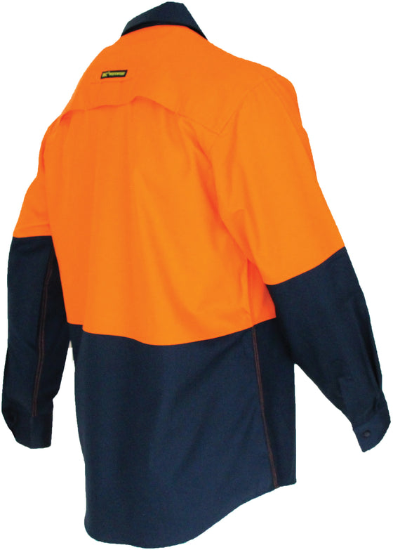 Two-Tone RipStop Cotton Cool Shirt, L/S