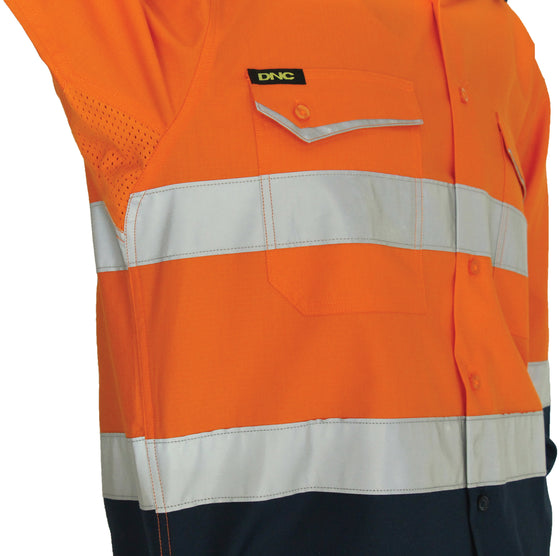 Two-Tone RipStop Cotton Shirt with CSR Reflective Tape. S/S