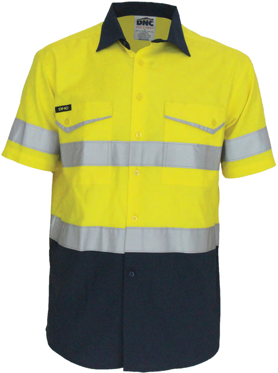 Two-Tone RipStop Cotton Shirt with CSR Reflective Tape. S/S