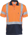 HiVis D/N Cool Breathe Polo Shirt with Cross Back R/Tape - Short Sleeve