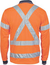 HiVis D/N Cool Breathe Polo Shirt with Cross Back R/Tape - Long Sleeve
