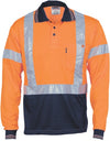 HiVis D/N Cool Breathe Polo Shirt with Cross Back R/Tape - Long Sleeve
