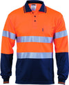 HiVis D/N Cool Breathe Polo Shirt With CSR R/Tape - Long Sleeve