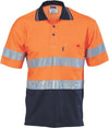 Hi Vis Two Tone Cotton Back Polos with Generic R.Tape - short sleeve