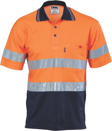  Hi Vis Two Tone Cotton Back Polos with Generic R.Tape - short sleeve