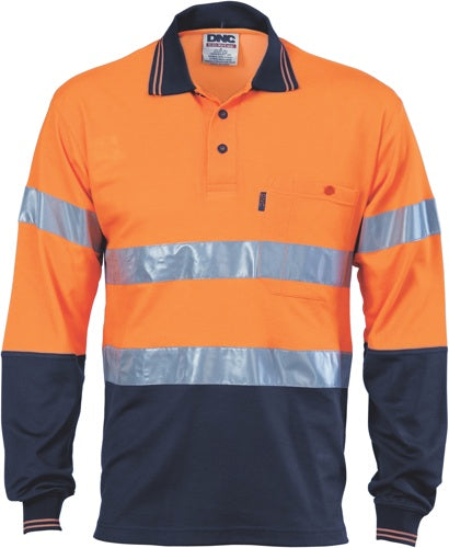 Hi Vis Two Tone Cotton Back Polos with Generic R.Tape - L/S