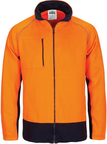  HIVIS 2 TONE FULL ZIP FLEECY SWEAT SHIRT WITH TWO SIDE ZIPPED POCKETS