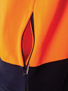 HIVIS 2 TONE FULL ZIP FLEECY SWEAT SHIRT WITH TWO SIDE ZIPPED POCKETS