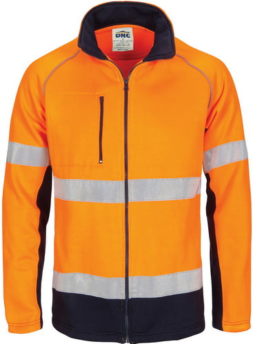 HIVIS 2 Tone full zip fleecy sweat shirt CSR R/Tape
