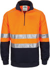 HiVis 1/2 Zip Fleecy with Hoop Pattern CSR Reflective Tape