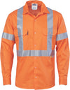 HiVis Cool-Breeze Cotton Shirt with ‘X’ Back & additional 3m r/Tape on Tail - long sleeve