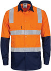 HIVIS Two Tone Cool-Breeze Cotton Shirt with Hoop & Shoulder CSR Reflective Tape - Long Sleeve