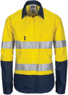 Ladies HiVis 3 Way Cool-Breeze Cotton Shirt with Gusset Sleeve, 3M R/Tape - Long Sleeve.