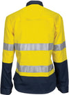 Ladies HiVis 3 Way Cool-Breeze Cotton Shirt with Gusset Sleeve, 3M R/Tape - Long Sleeve.
