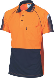  HiVis Cool-Breathe Sublimated Piping Polo - Short Sleeve