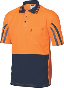  HiVis Cool-Breathe Printed Stripe Polo - Short Sleeve
