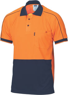 HiVis Cool-Breathe Double Piping Polo -
 Short Sleeve