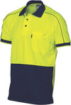 HiVis Cool-Breathe Double Piping Polo -
 Short Sleeve