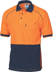  HiVis Cool-Breathe Front Piping Polo - Short Sleeve