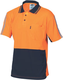  HiVis Cool-Breathe Stripe Polo - Short Sleeve